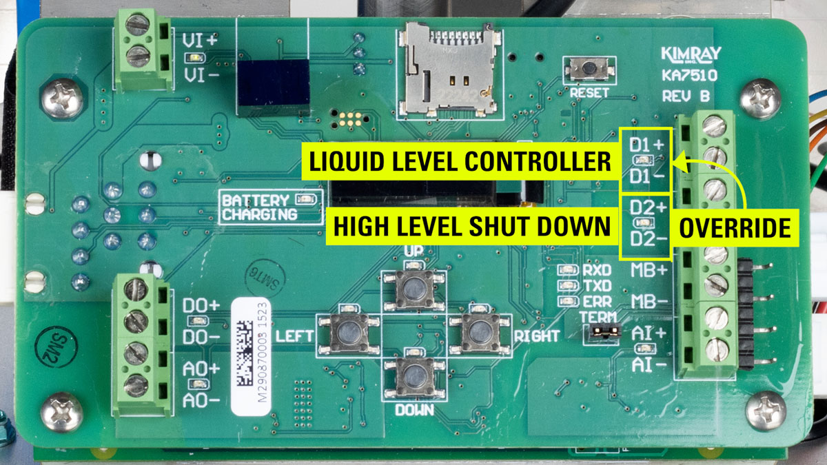 kimray electric actuator discrete setup example