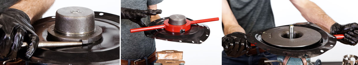 Diaphragm Removal by Hammer and Punch or Kimray Tool