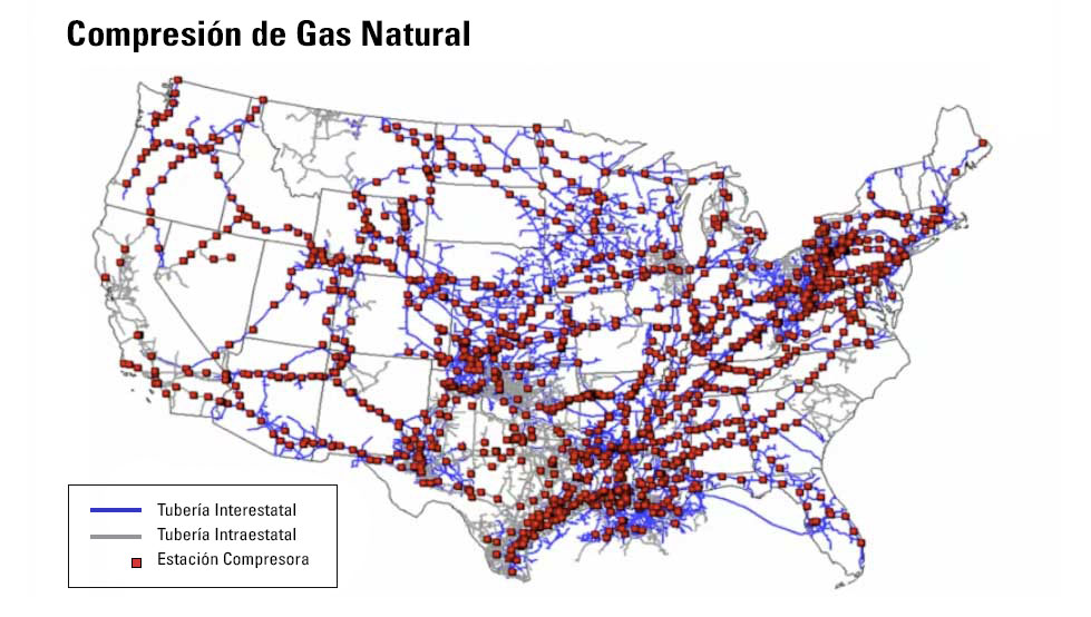 Estaciones Compresoras de Gas Natural Mapa
