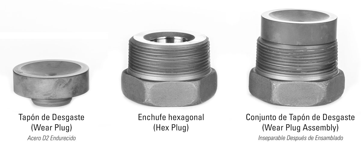 conjunto de tapon de desgaste reemplazable