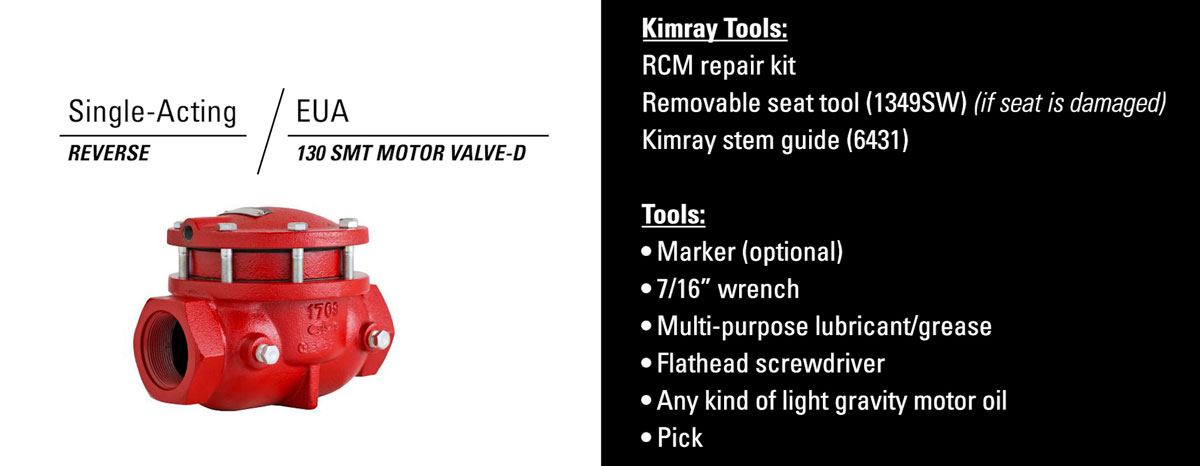 parts list for the eua single acting low pressure control valve
