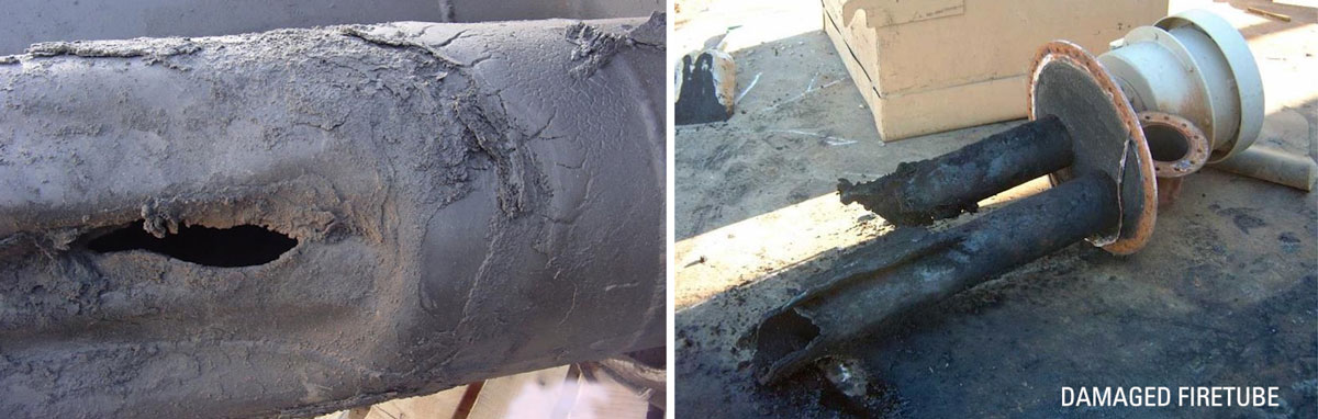 damaged fire tube