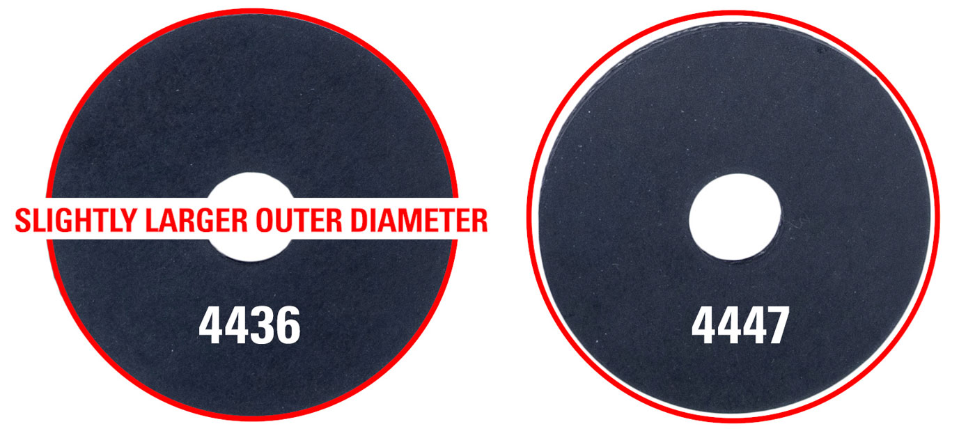 Install the #4436 diaphragm onto the seat housing. (The #4436 diaphragm has a slightly larger outer diameter than the #4447 diaphragm.)
