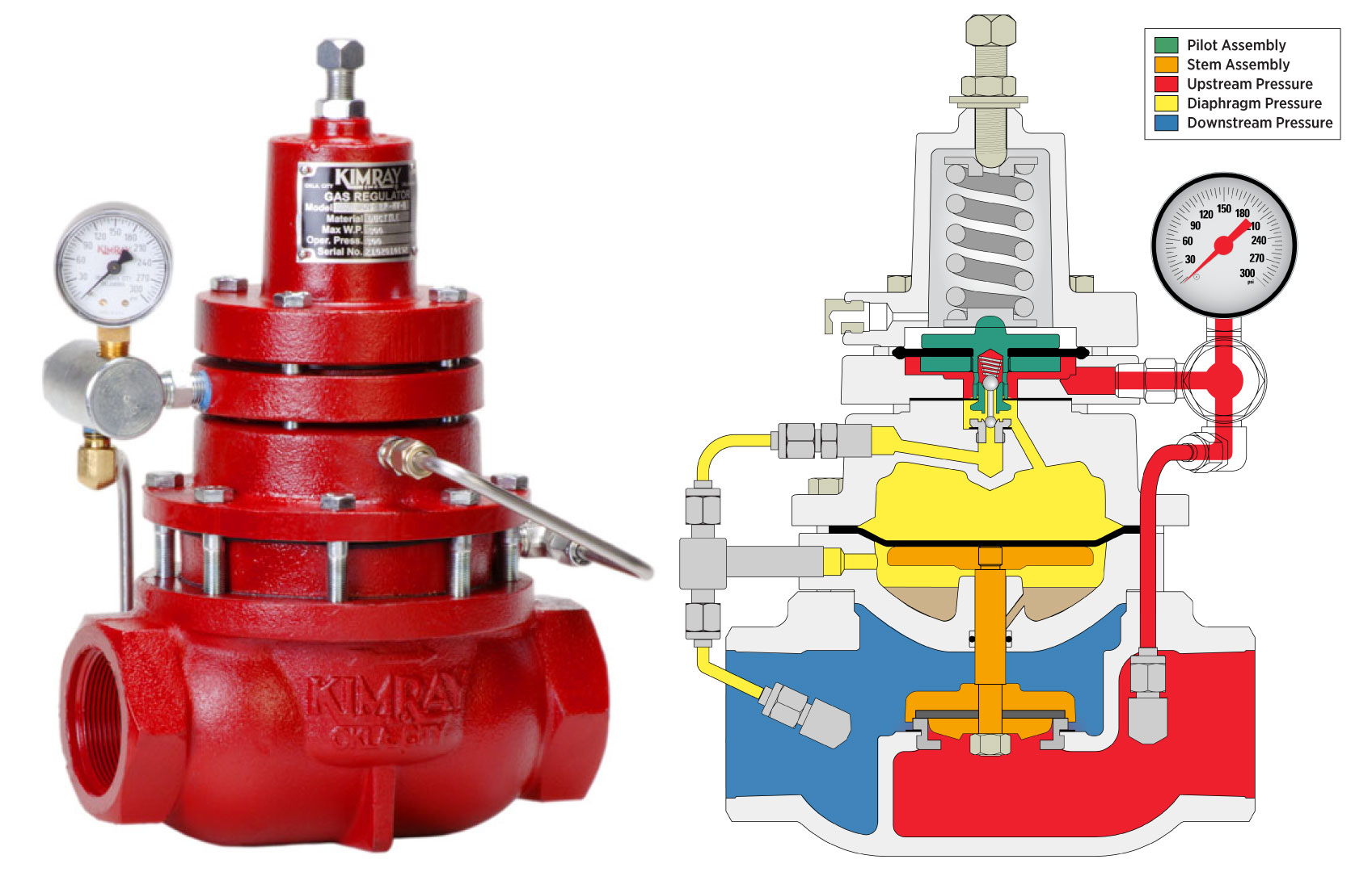 Back Pressure to Non-Vent Regulator Photo and Line Art
