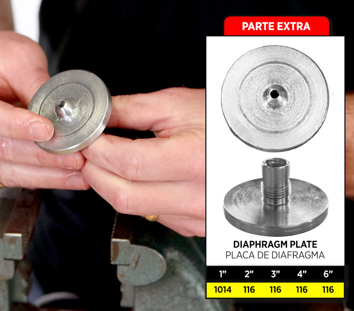 parte extra placa de diafragma