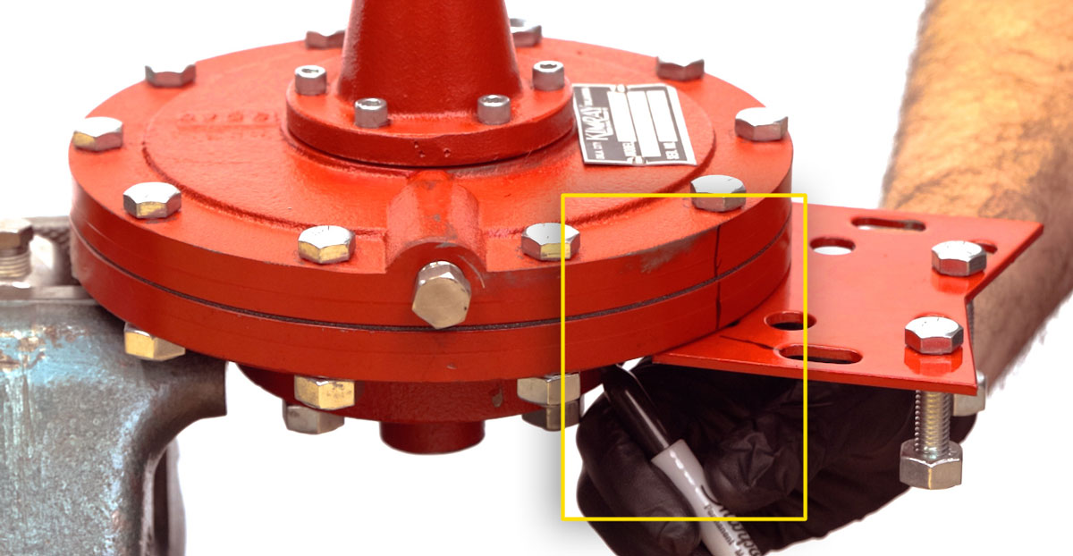 use a marker to draw a line down the valve body for alignment later