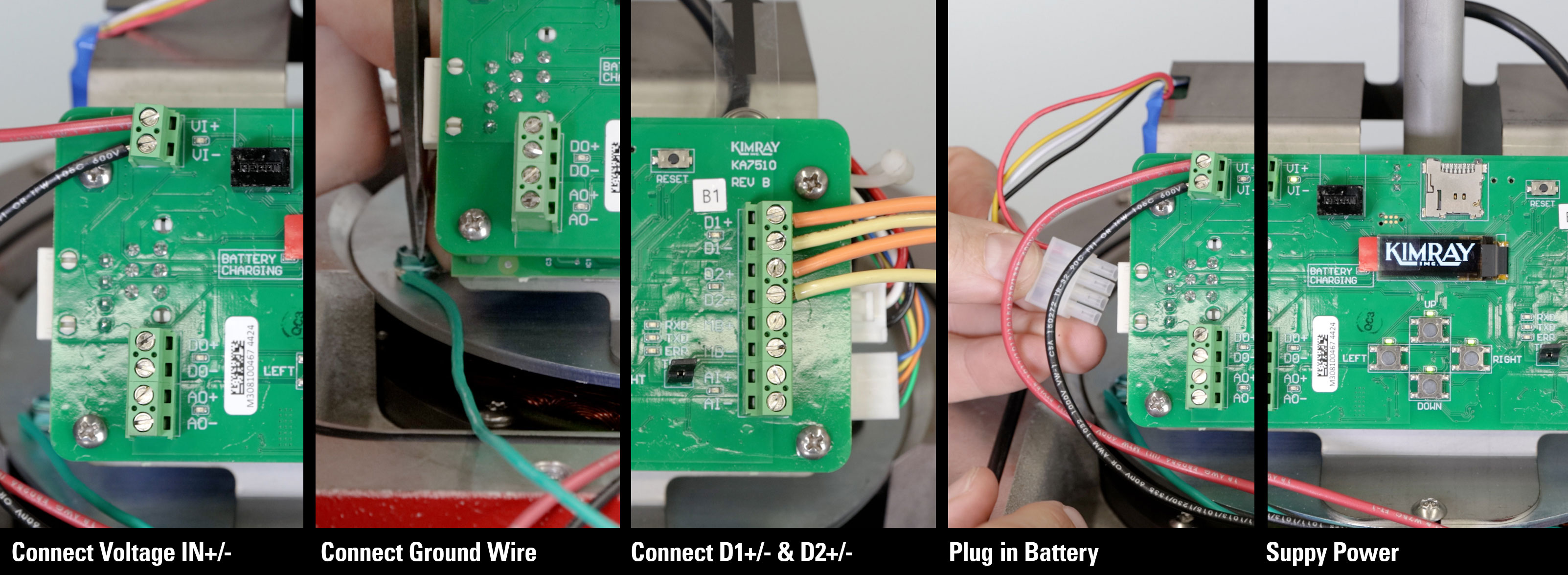 photos of each step to wiring the kimray electric actuator