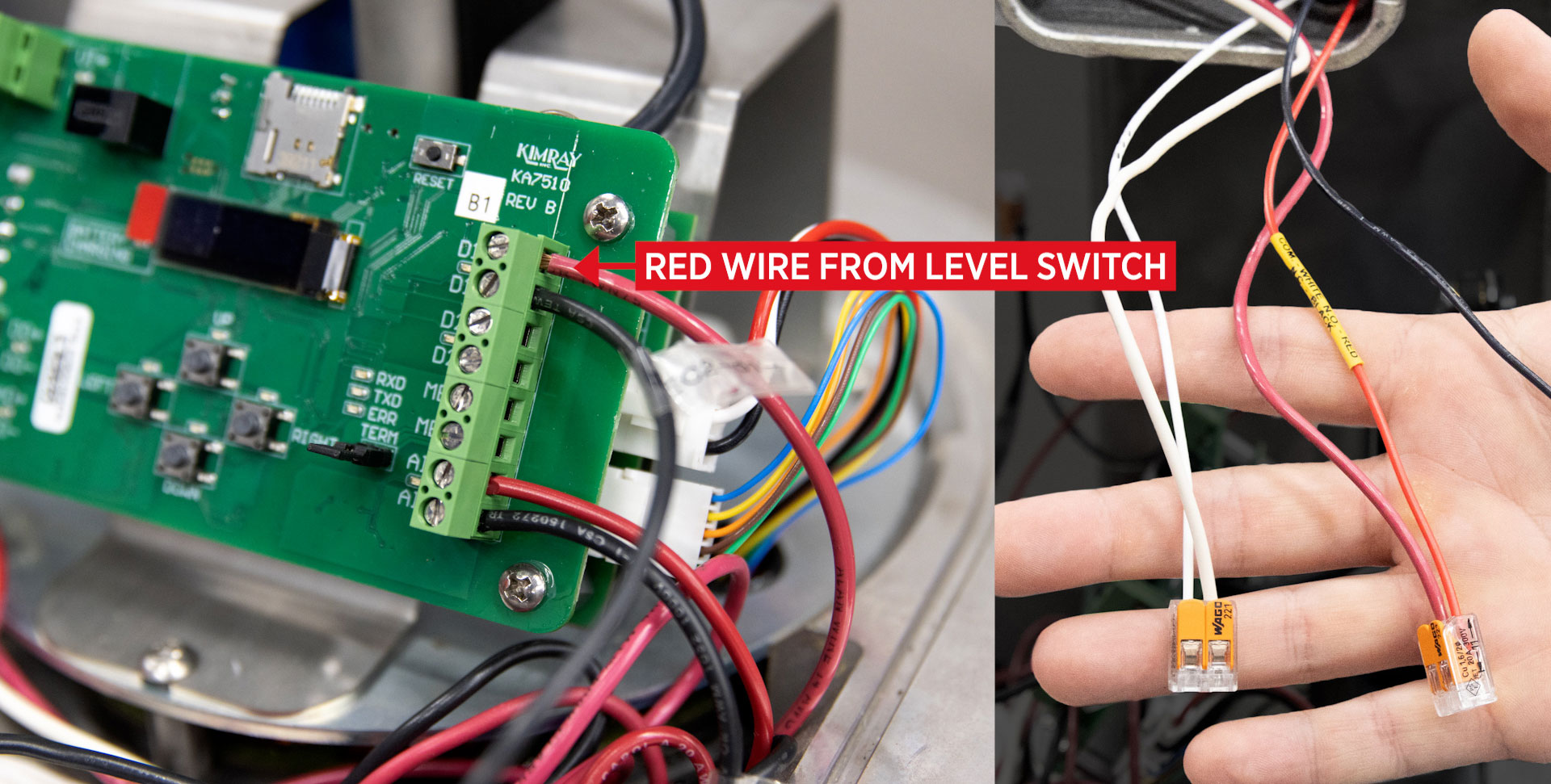 Connect the red wire to the D1+ on the Electric Actuator.