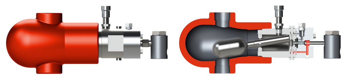 rendering of a level switch in an external float cage