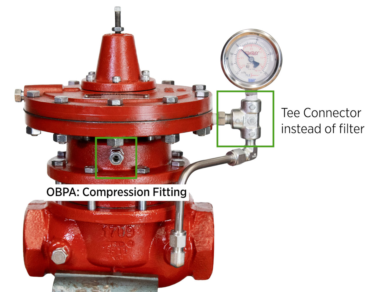 Tee connector instead of filter