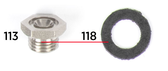 113 pilot seat and 118 gasket