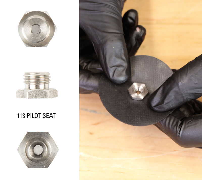 photo detail of the 113 pilot seat assemblly