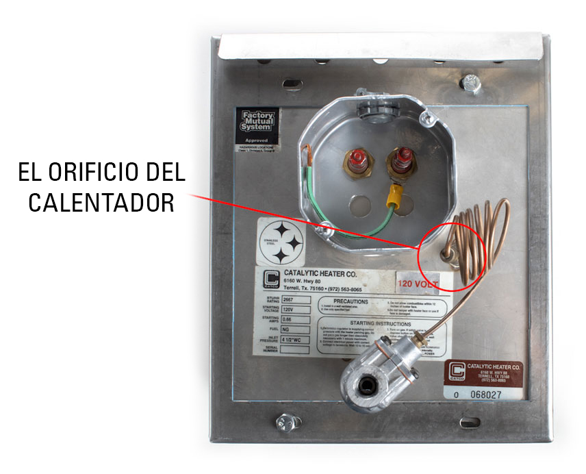 el orificio del calentador