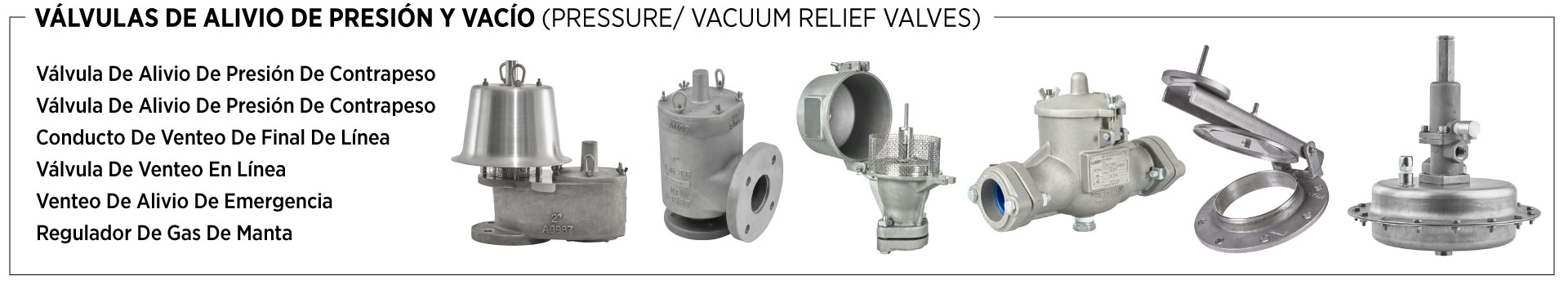 valvulas de alivio de presion y vacio
