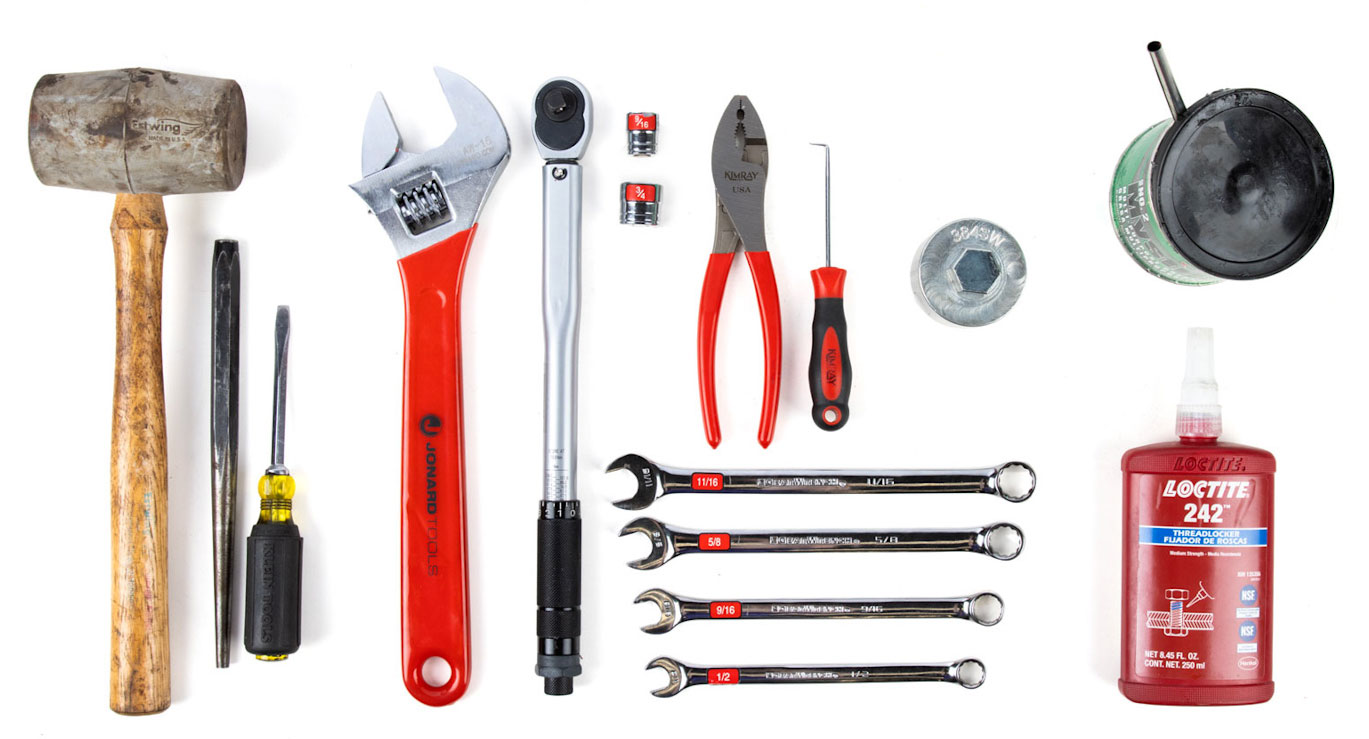 photo of tools needed for repair process