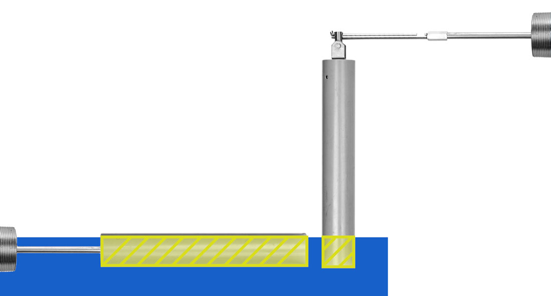 displacer horizontal and vertical surface area