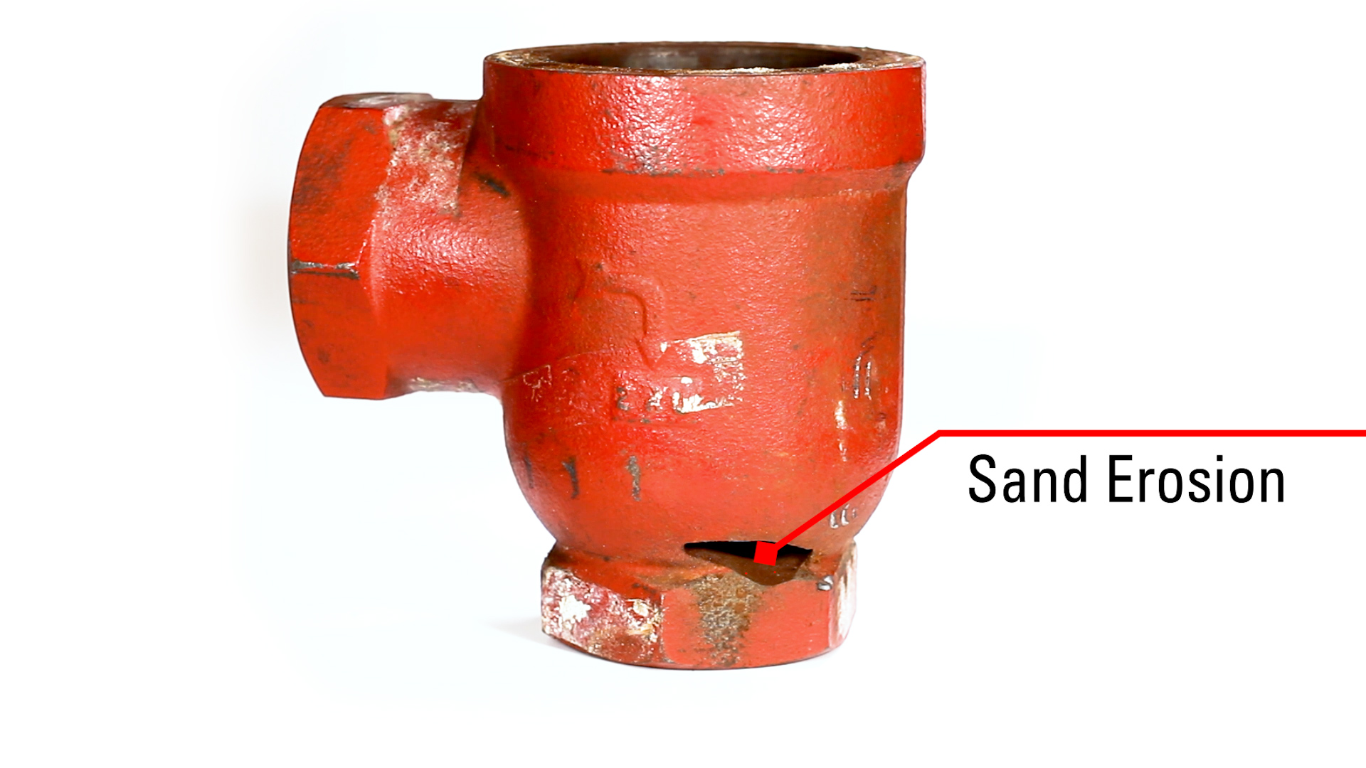 kimray dump valve with a hole from sand erosion