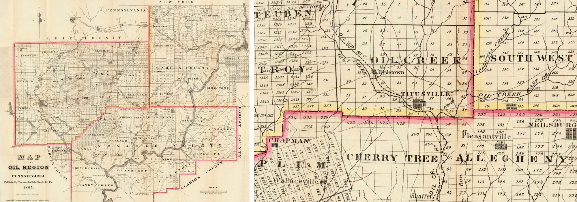 titusville pa map collage drake well